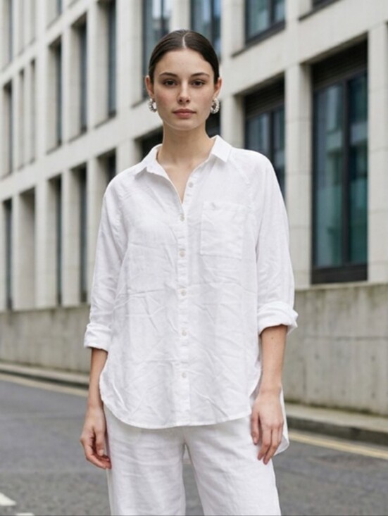 aerie Tops - Aerie SZ XS NWT White Linen Blend Button Down Beachy Cover Up Long Sleeve Top